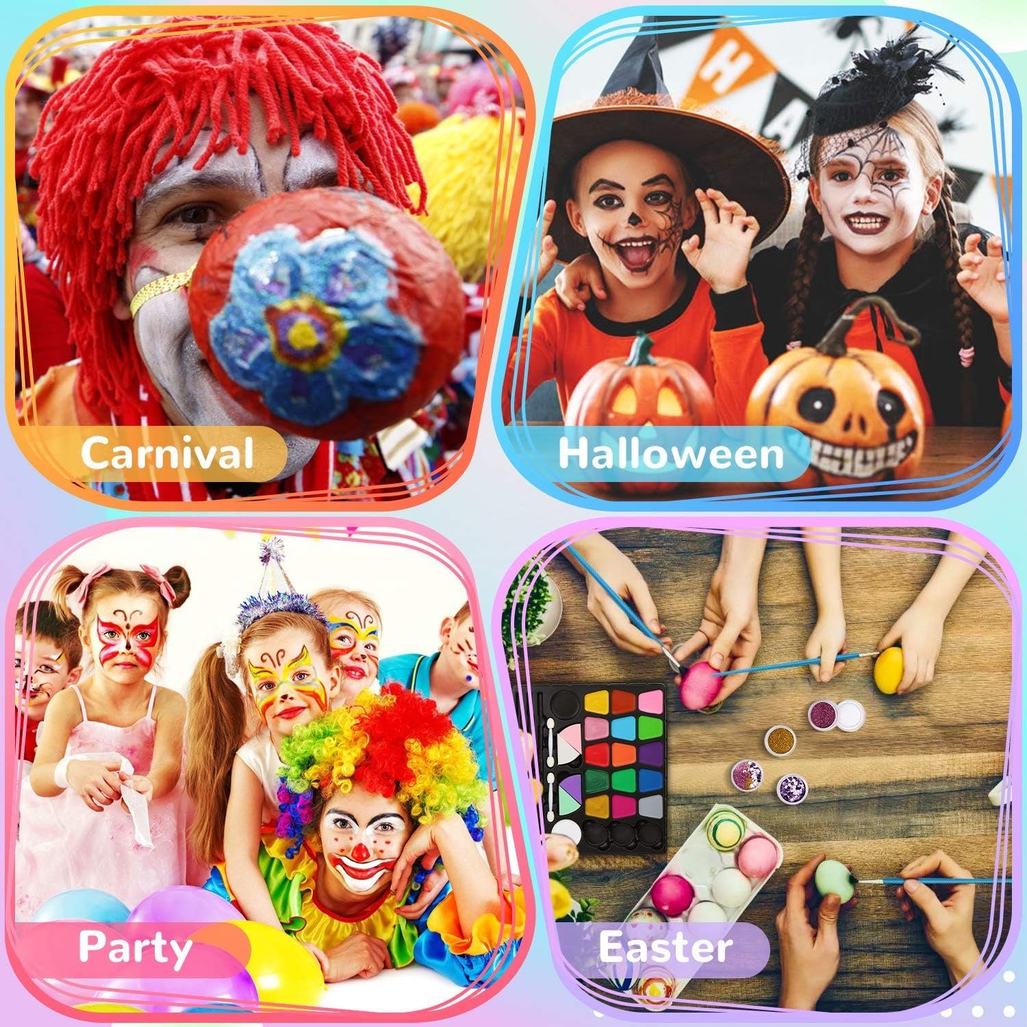 LENBEST Schmink-Set Kinderschminke Set, Kinder Schminkkoffer, Schminke Kinder 17 Farben Glitzer Pinsel Schablonen, Kinder Prinzessin Kosmetikset, Mädchen Rollenspiel Spielzeug