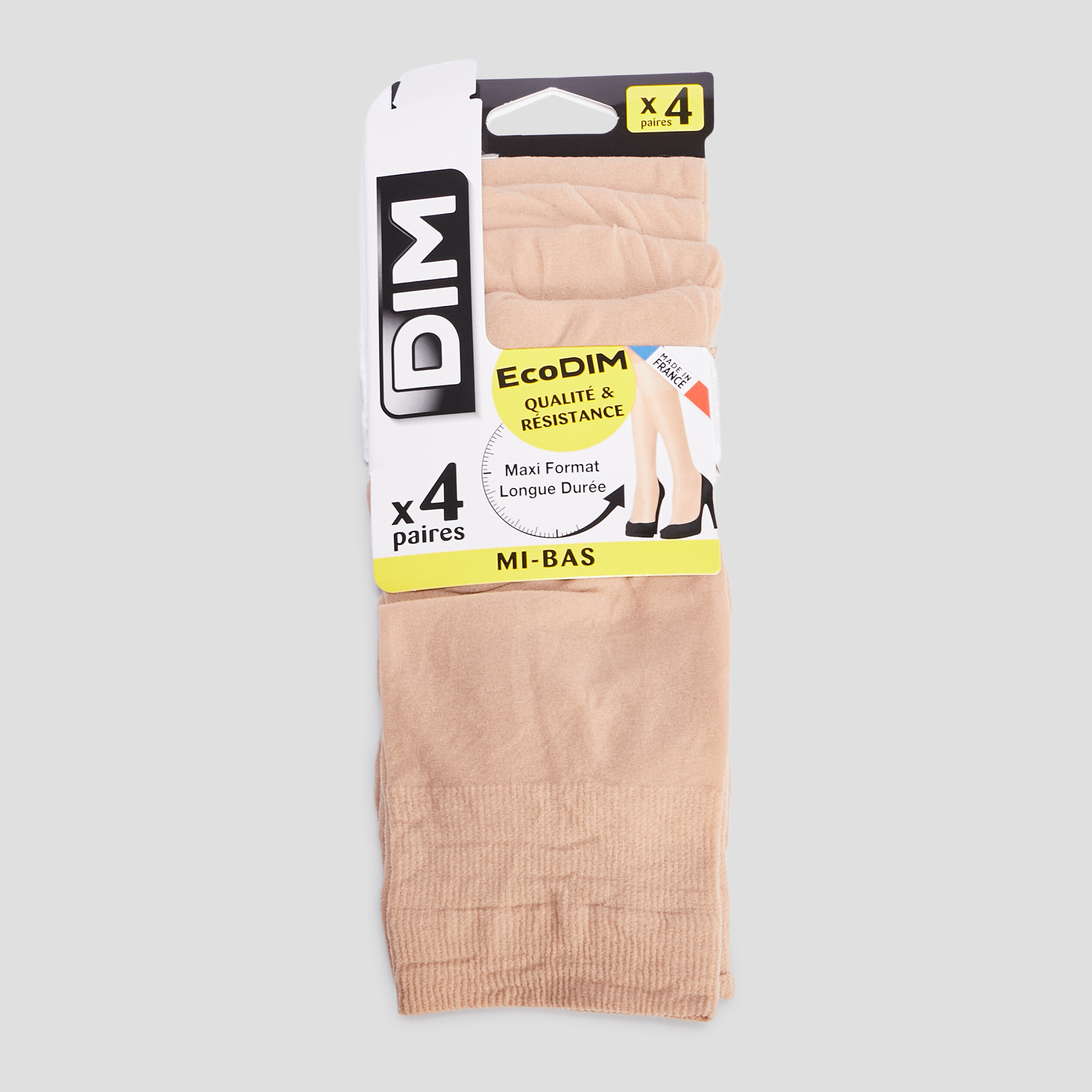 Lot 4 paires mi-bas DIM beige femme | La Halle