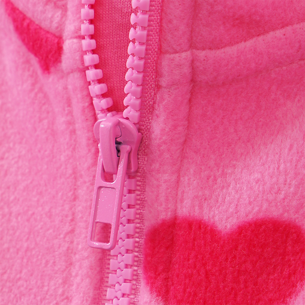 Mädchen Fleecejacke mit Herzchen-Motiv