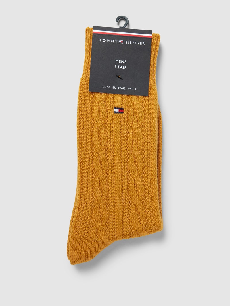 Socken mit Zopfmuster Modell 'CABLE' in beige