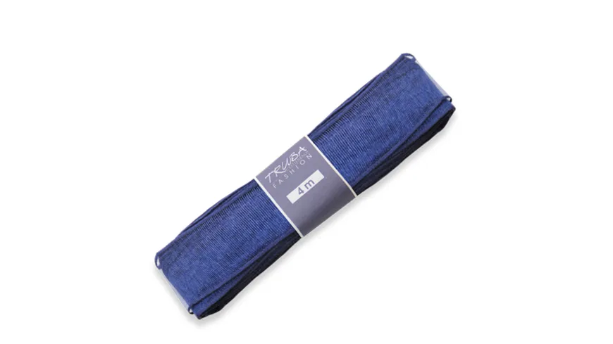 TRUBA Chiffonband mit Draht uni marine 4 m