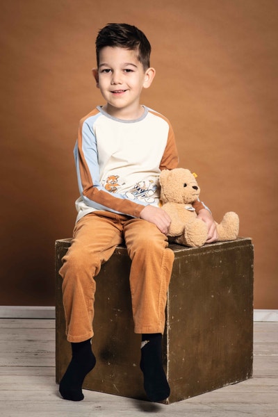 T-Shirt langarm, beige für Jungs