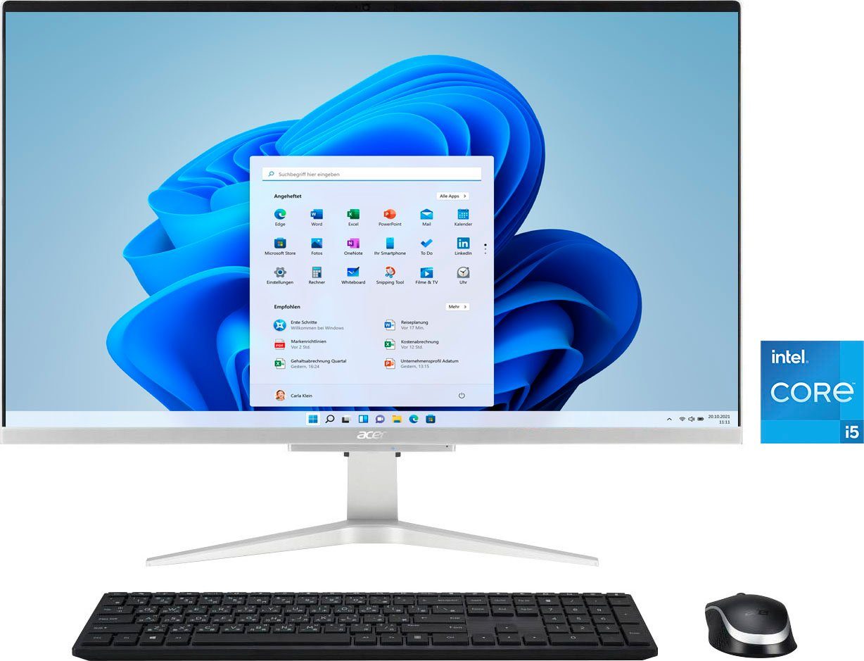 Acer Aspire C27-1655 All-in-One PC (27 Zoll, Intel® Core i5 1135G7, 8 GB RAM, 1024 GB SSD, Luftkühlung)