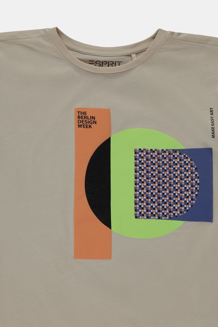 Baumwoll-T-Shirt mit positivem Print auf der Brust
