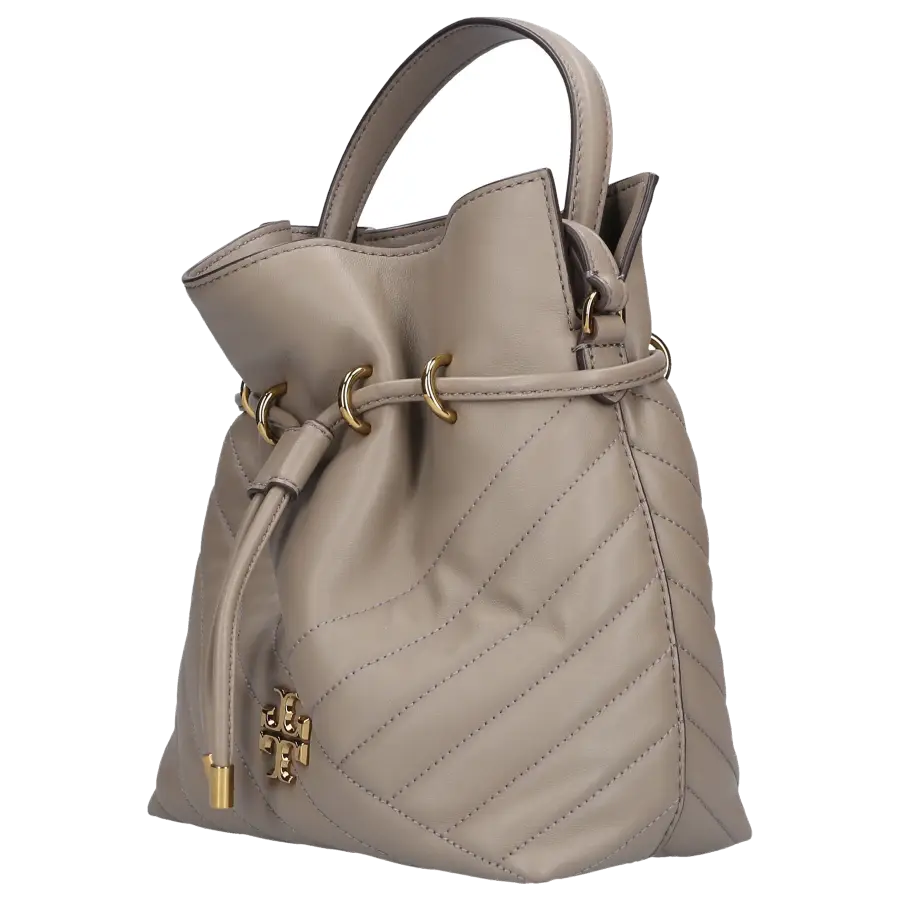 Tory Burch - Handtasche CHEVRON MINI BUCKET Kalbsleder - beige