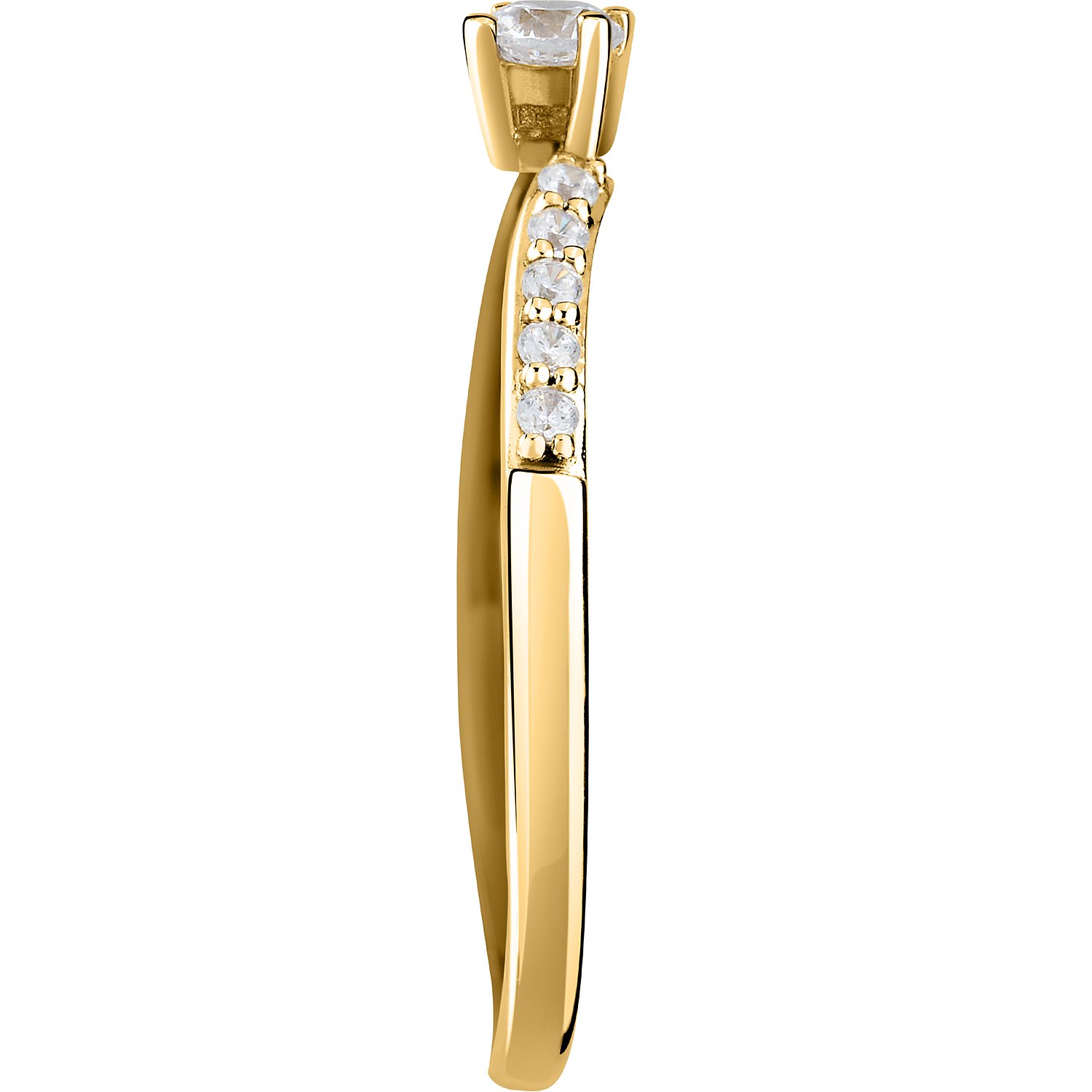 Livlige diamantringe i gult guld
