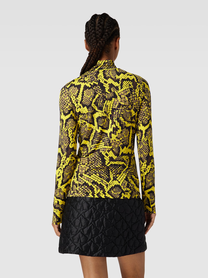 Longsleeve mit Animal-Print in gelb