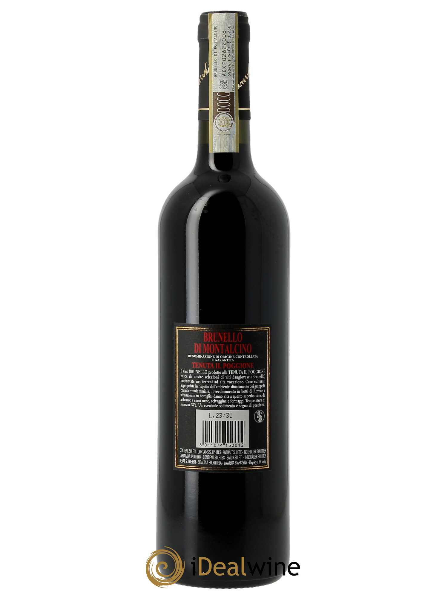 Brunello di Montalcino DOCG Il Poggione Lavinio Franceschi  2018 - Lot de 1 Bouteille