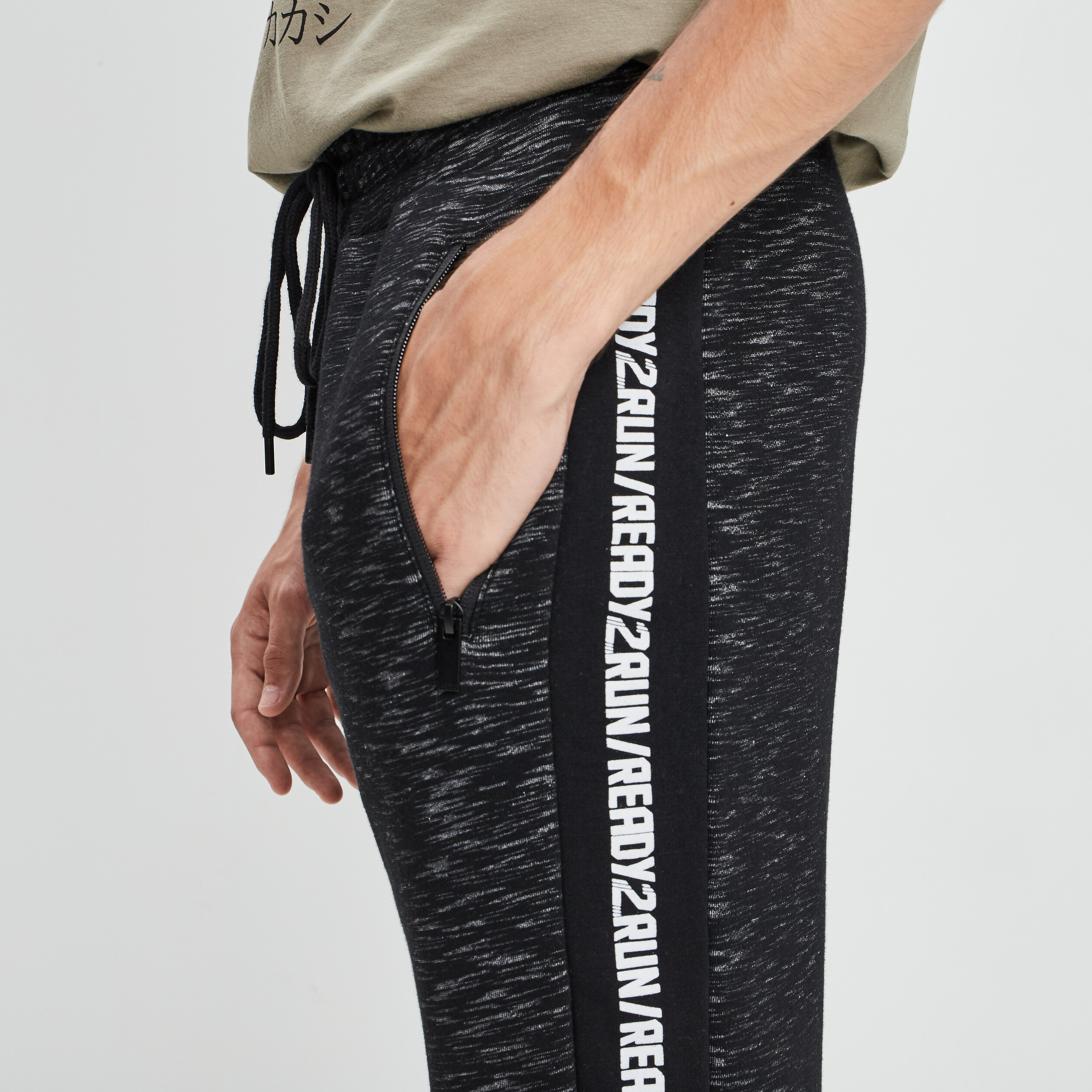 Jogging ajusté avec bandes gris foncé homme | La Halle