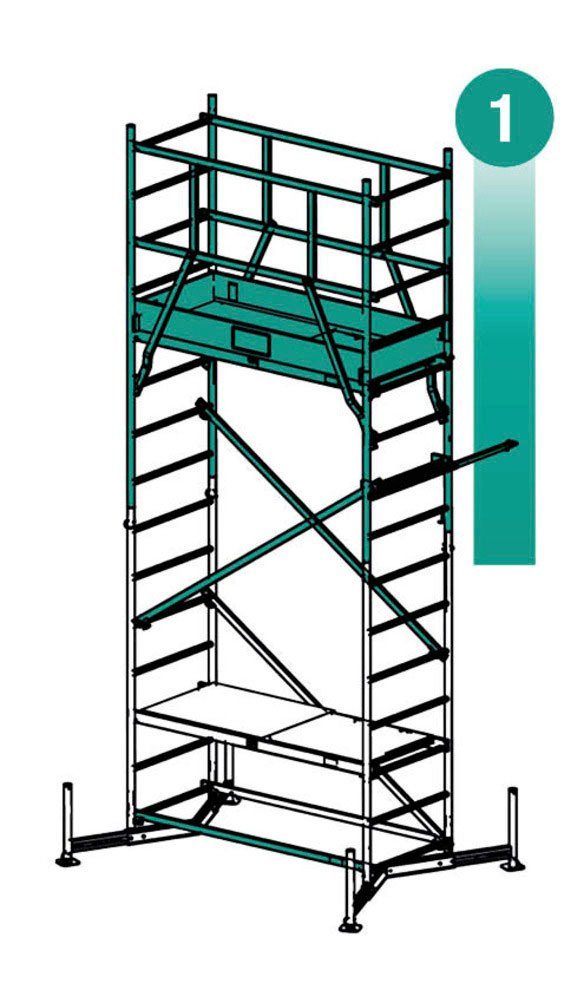 KRAUSE Arbeitsgerüst ClimTec System 1. Aufstockung, nur in Verbindung mit dem ClimTec System Grundgerüst nutzbar