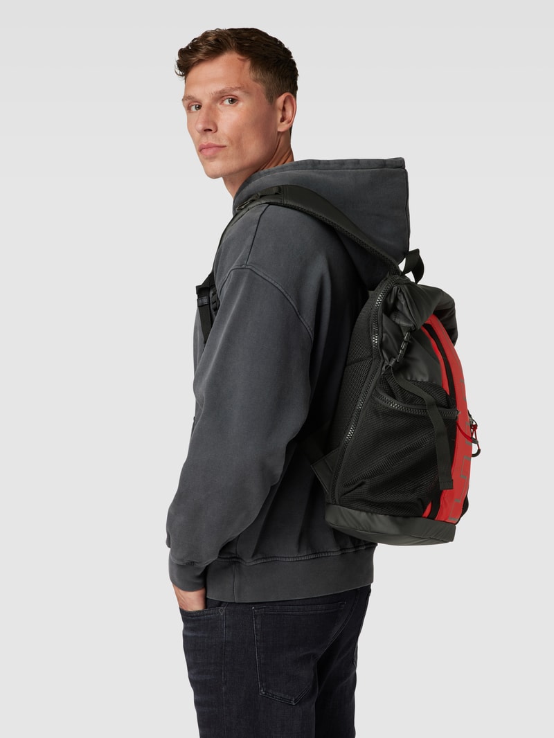 Rucksack mit Label-Print Modell 'Brady' in rot