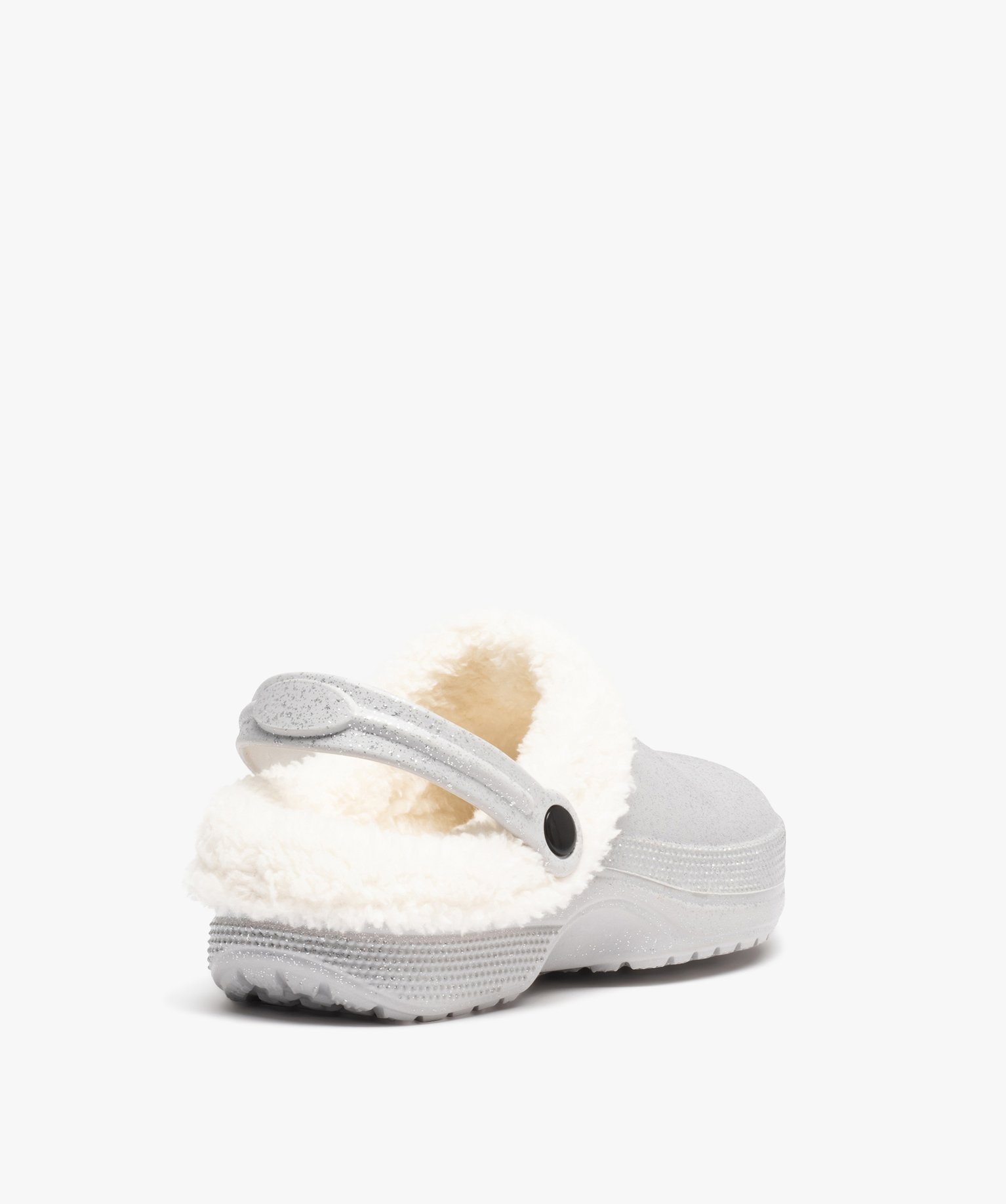 Chaussons femme sabots fourrés doublure amovible argent | GEMO