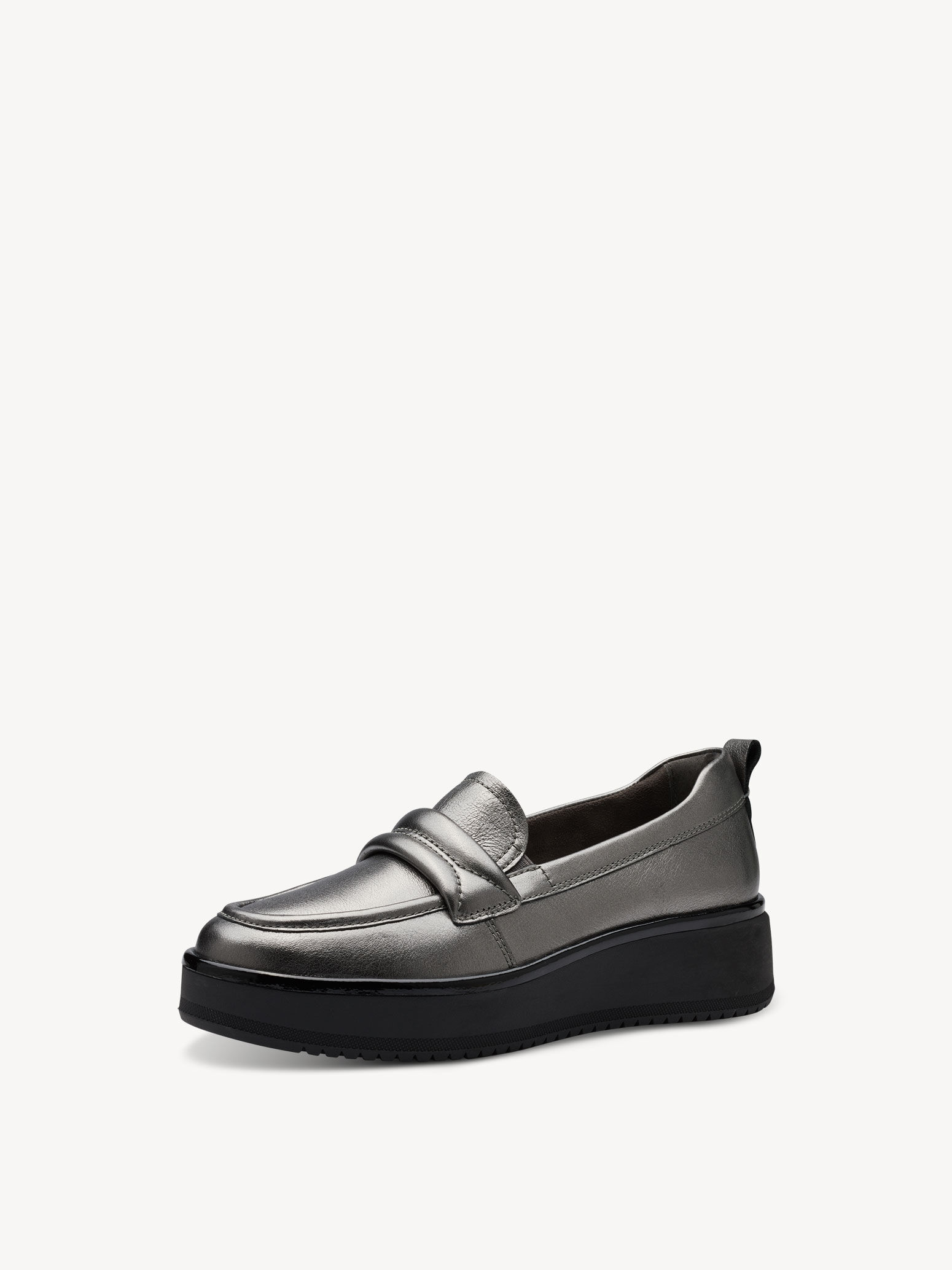 Basket en cuir - métallique