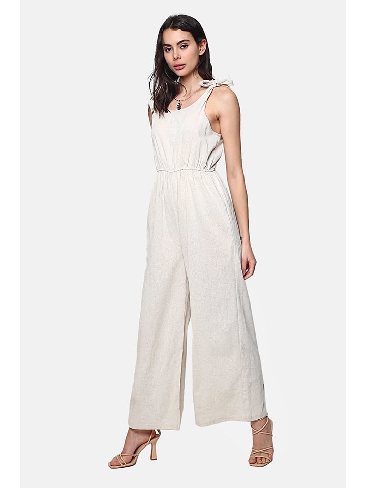 Le Jardin du Lin Leinen-Jumpsuit in Creme günstig kaufen