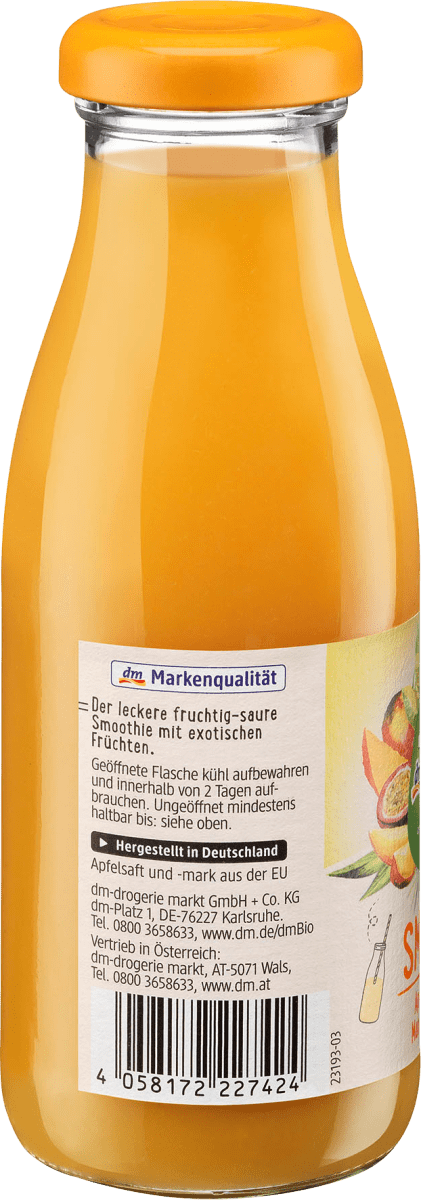 Smoothie, Apfel, Limette, Mango & Maracuja, 245 ml