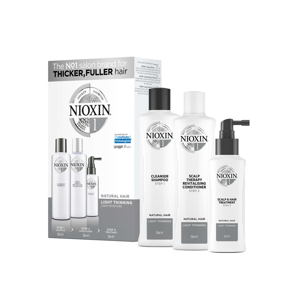 Nioxin NIOXIN Trial Kit System 1 Soin épaississant complet pour cheveux normaux à fins et naturels