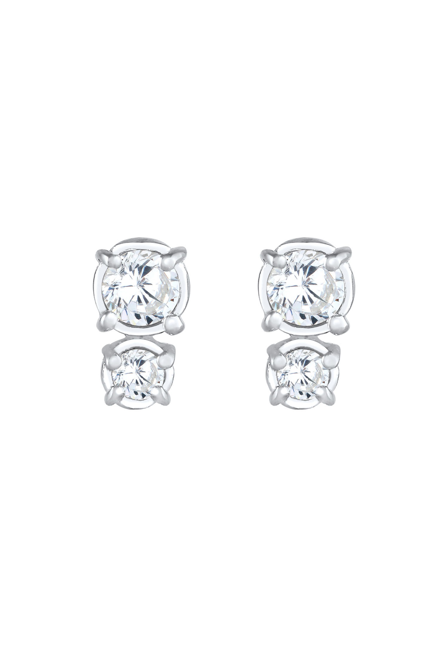 Orecchini a lobo da donna Elli Elegant Basic con pietre di zirconi cubici in argento sterling 925 placcato oro