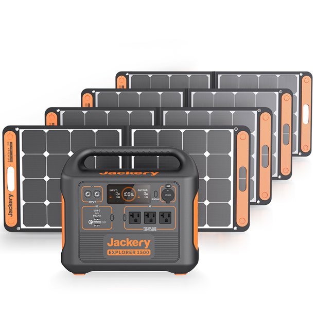 2023 Jackery 1800 Watts Continuous/3600W Peak Output Portable Solar Generator SG1500 with 4 Solar Panels