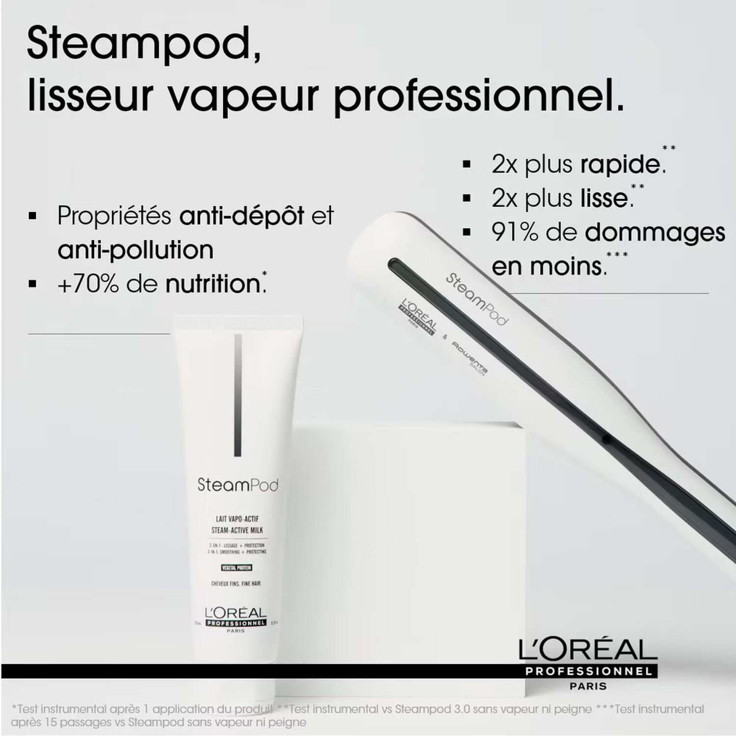 l'oréal professionnel Steampod Lait de lissage vapo-activé - Cheveux Fins