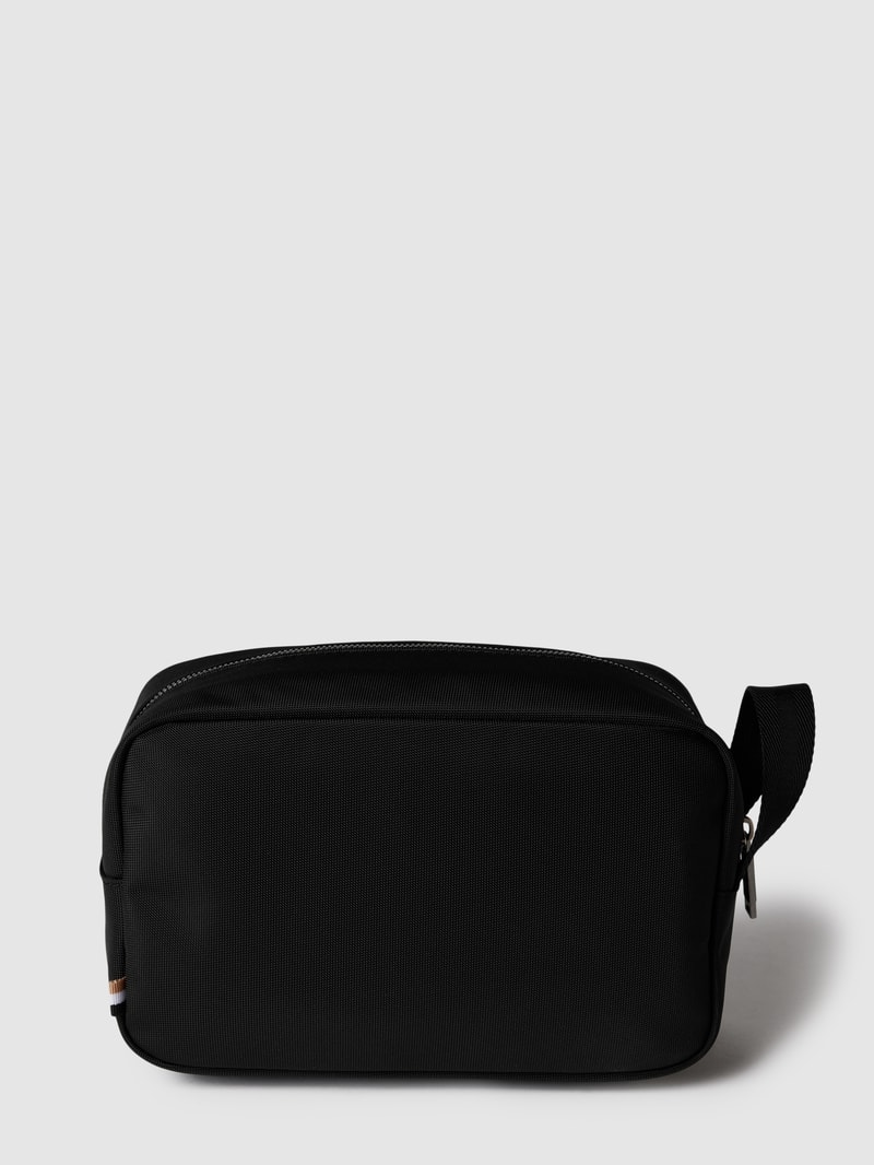 Kulturtasche mit Label-Print Modell 'CATCH' in schwarz