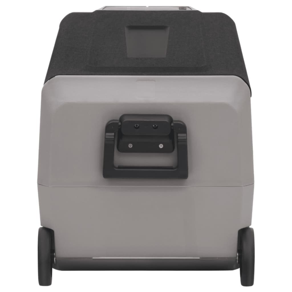 vidaXL Kühlbox Kompressor Kühlbox mit Rollen und Griff Schwarz Grau 60 L Camping Van