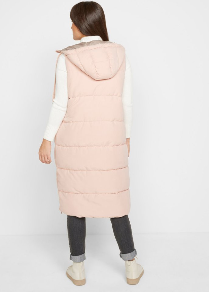 Wende-Steppweste aus recyceltem Polyester mit Kapuze
