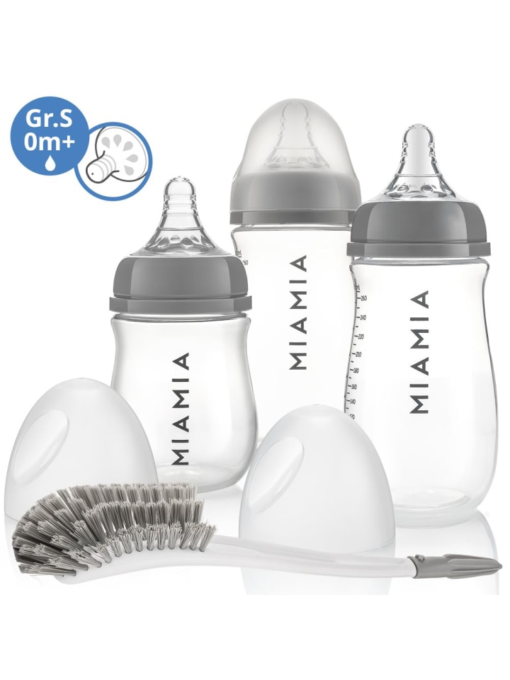 MiaMia 4-tlg. Starter-Set 3 PP-Flaschen inkl. in grau günstig kaufen onesize