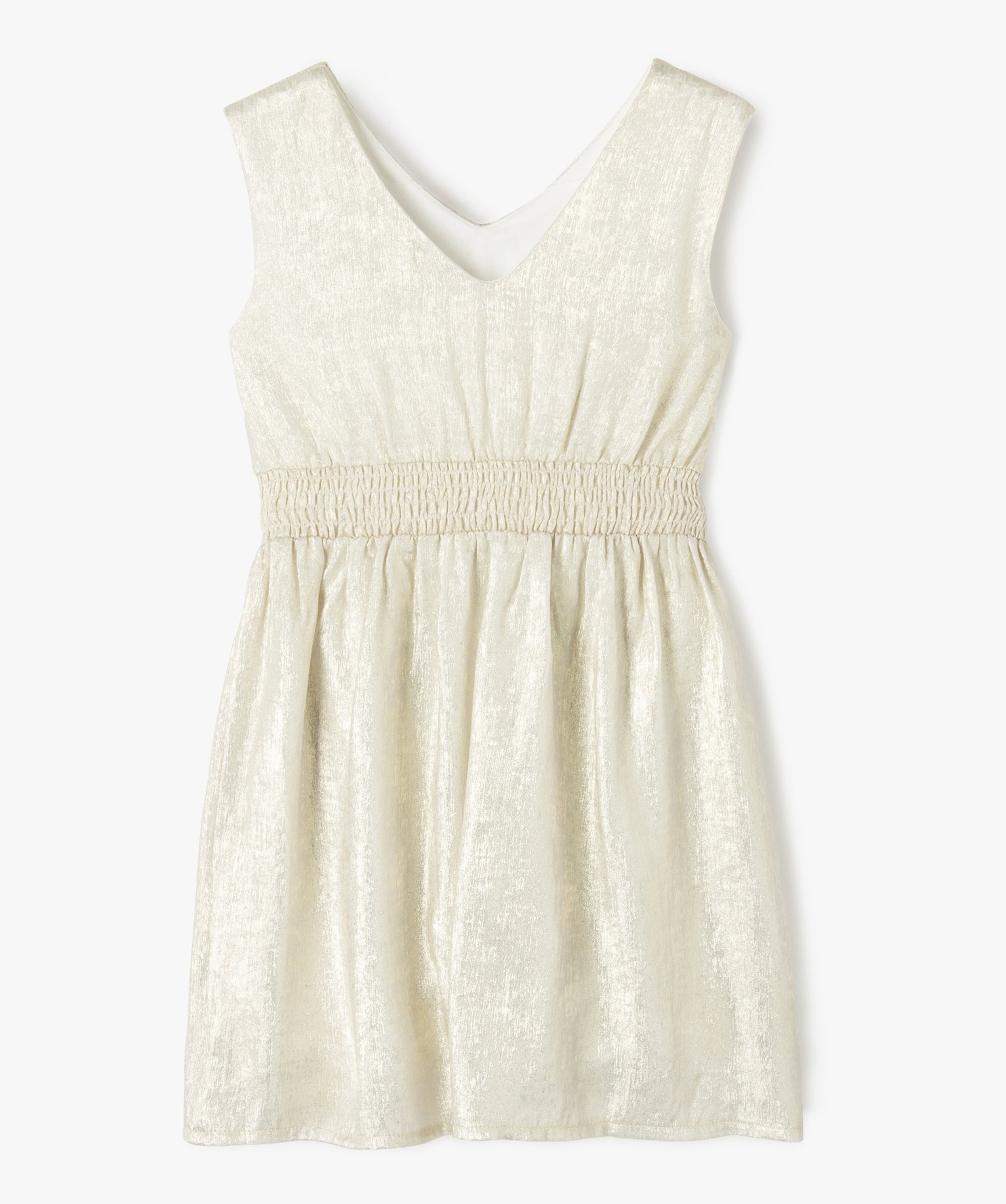 Robe de cérémonie aux reflets métallisés fille or | GEMO