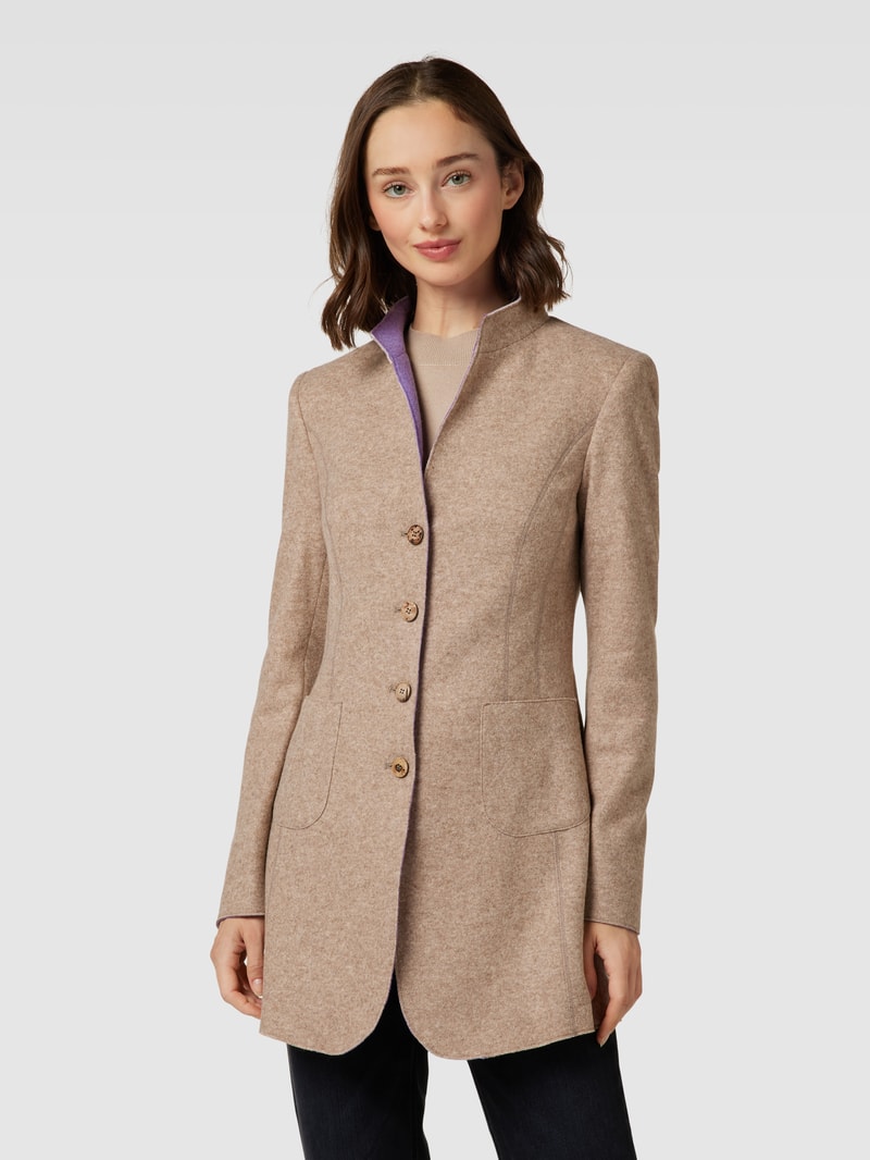 Blazer mit Stehkragen in taupe
