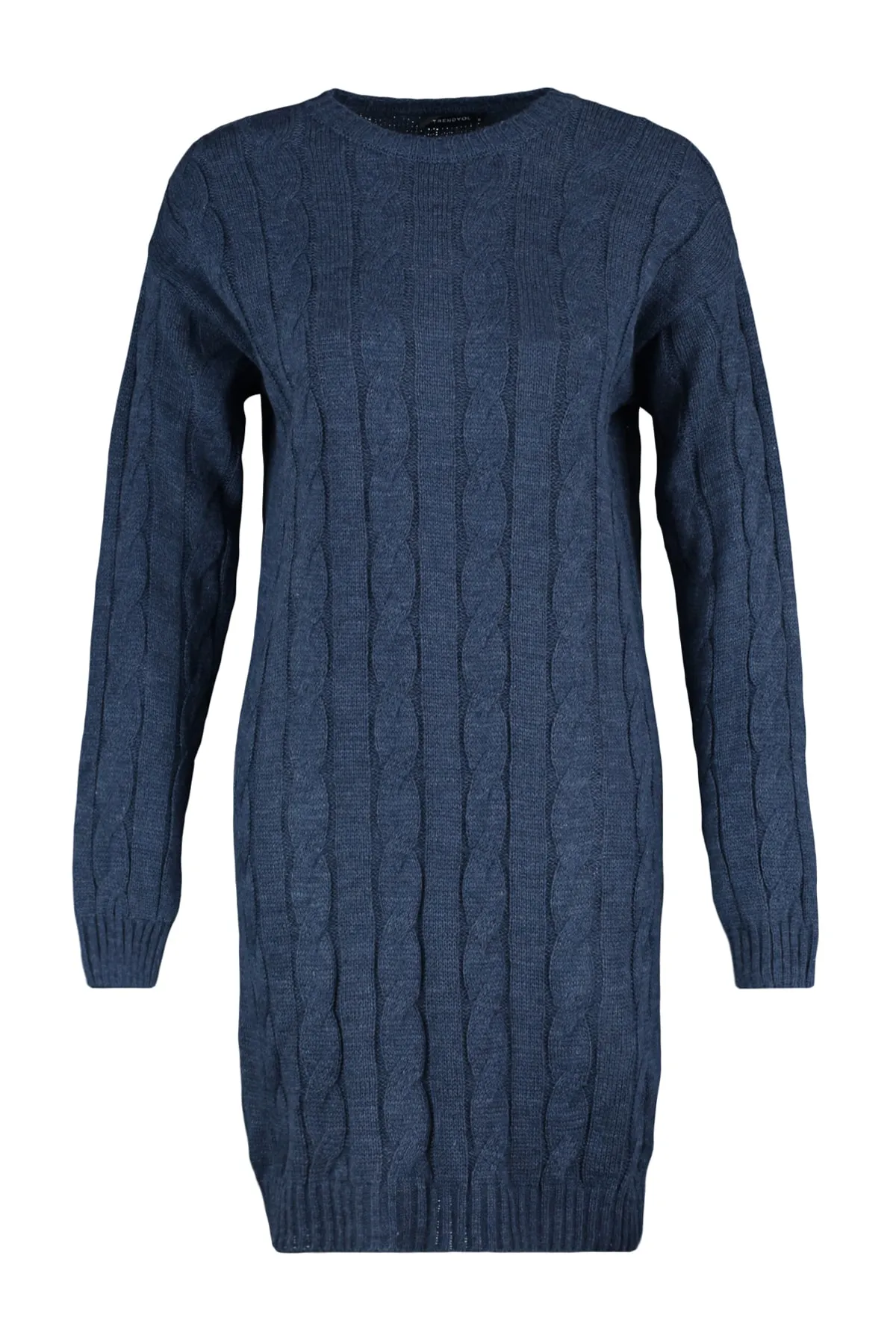 Trendyol Collection  Marineblaues gestricktes, detailliertes Strickkleid TWOAW23KZ01298