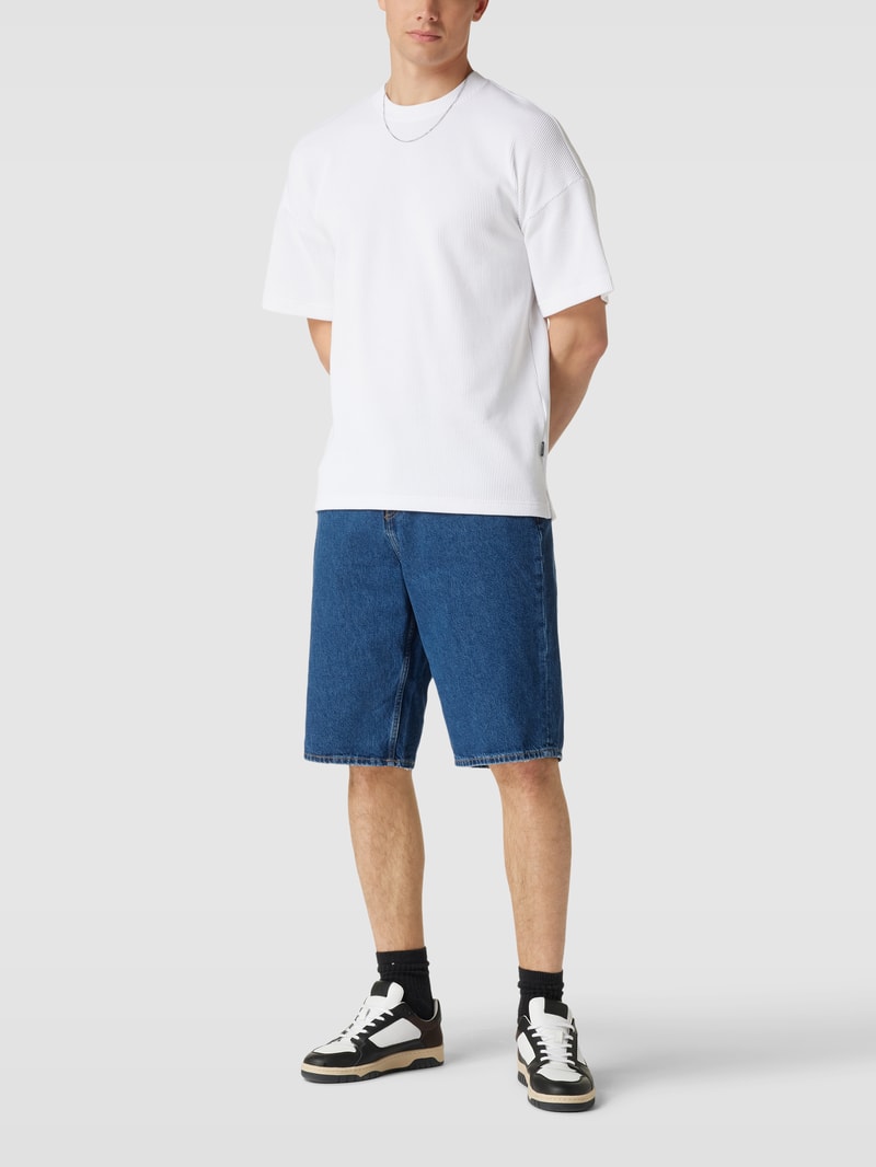 Baggy Fit Jeansshorts mit Label-Detail in jeans