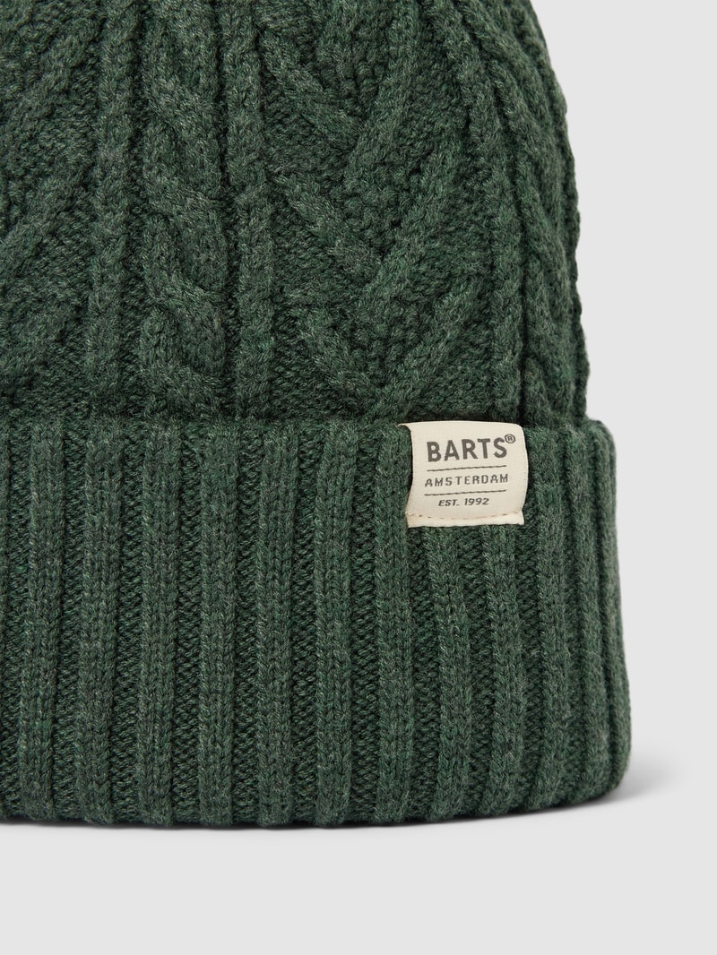 Beanie mit Label-Detail in olivgrün