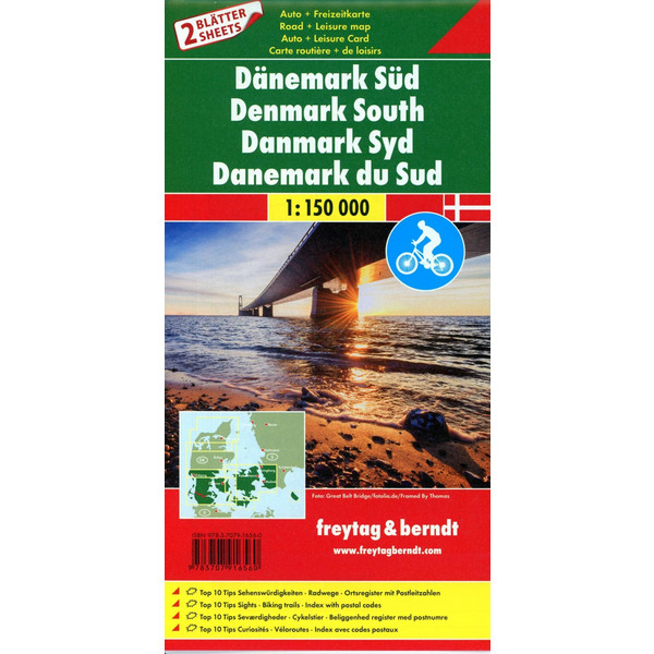 Dänemark Nord und Süd, Autokarten 1:150.000 - Straßenkarte