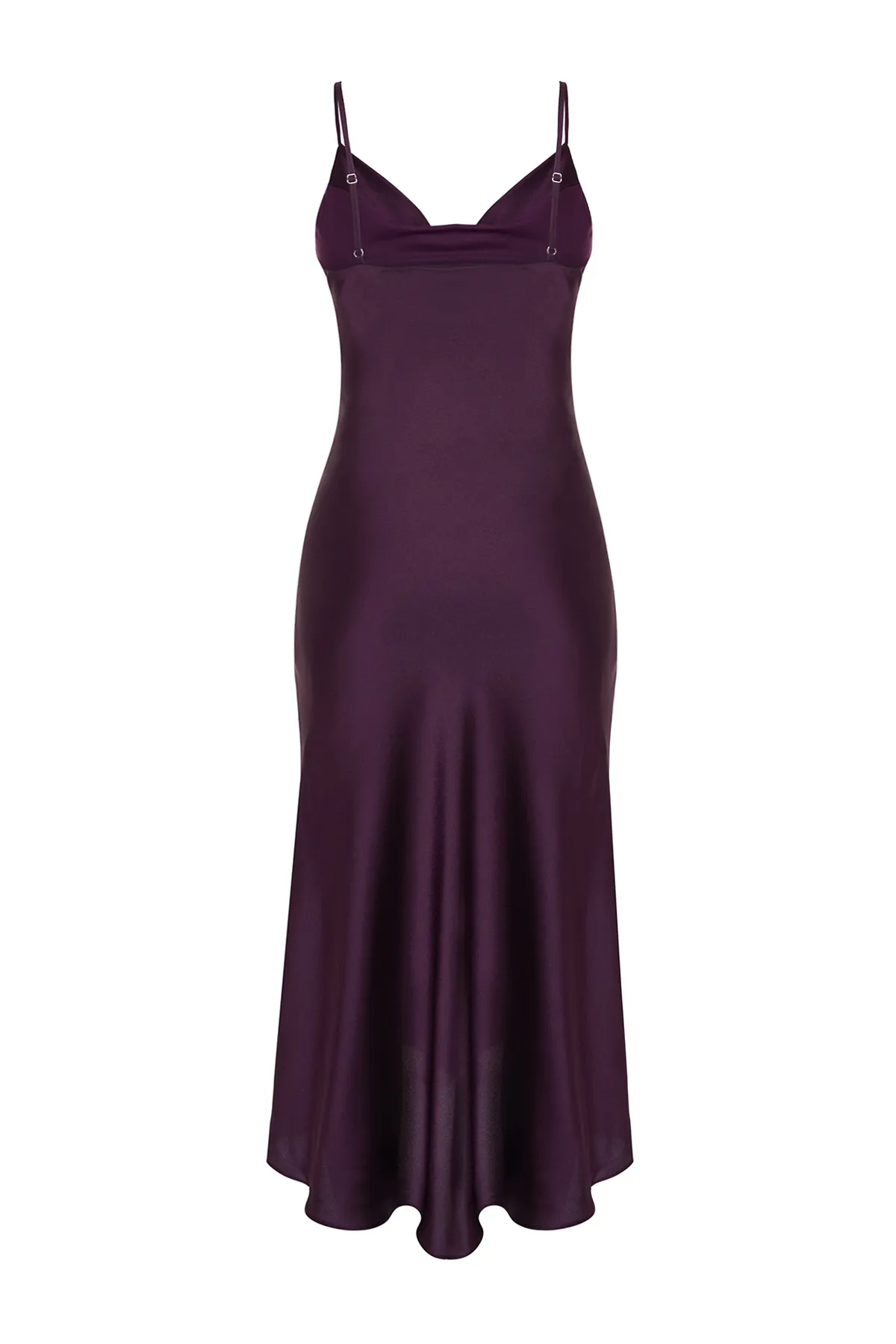 Trendyol Collection  Lila gefüttertes Abendkleid aus gewebtem Satin TPRSS19BB0058