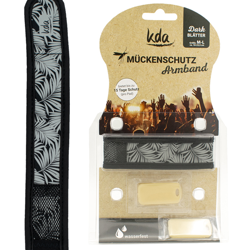MÜCKENSCHUTZ Armband Blätter grau  1 St