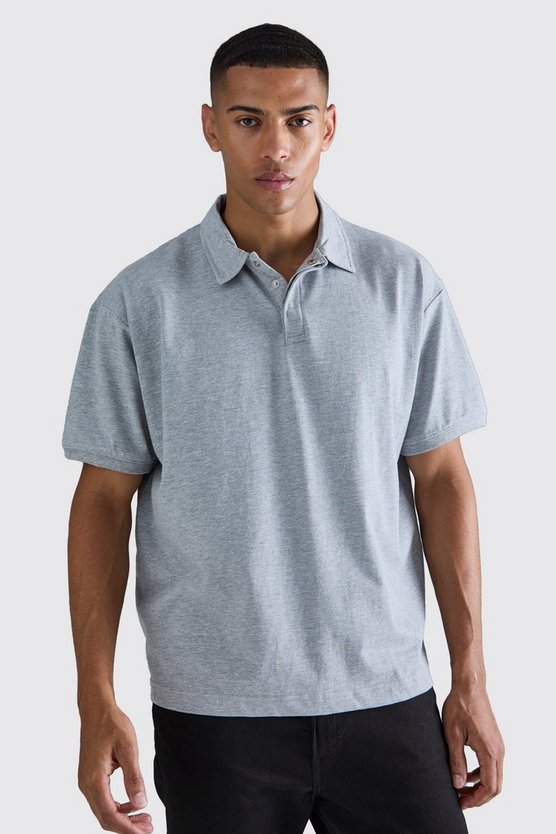 Oversize Poloshirt mit Knopfleiste