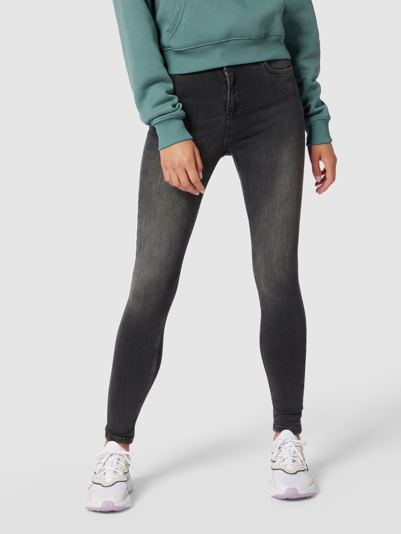 High Waist Skinny Fit Jeans mit Stretch-Anteil in schwarz