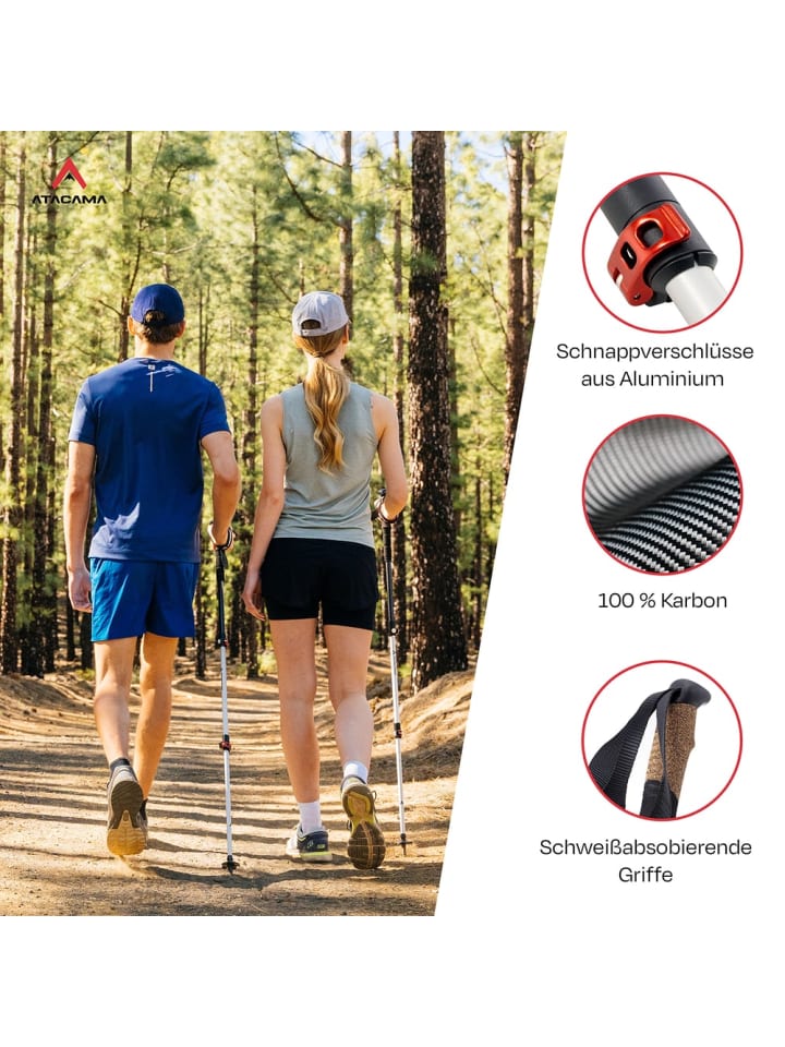 Atacama ATACAMA Nordic Walking Stöcke Damen und Herren Wanderstöcke Faltbar & Wanderst günstig kaufen onesize