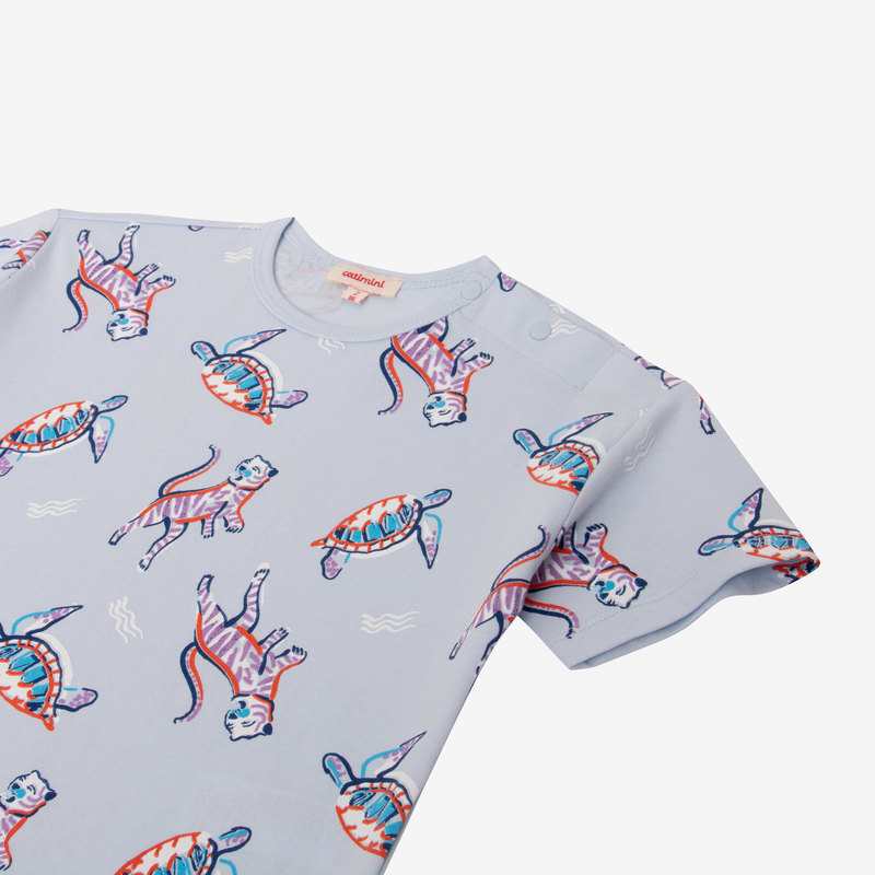 T-shirt bébé garçon tigres bleu Catimini