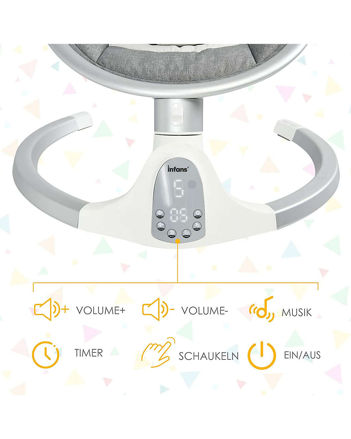 Babywippe 5-fach einstellbar mit Fernbedienung