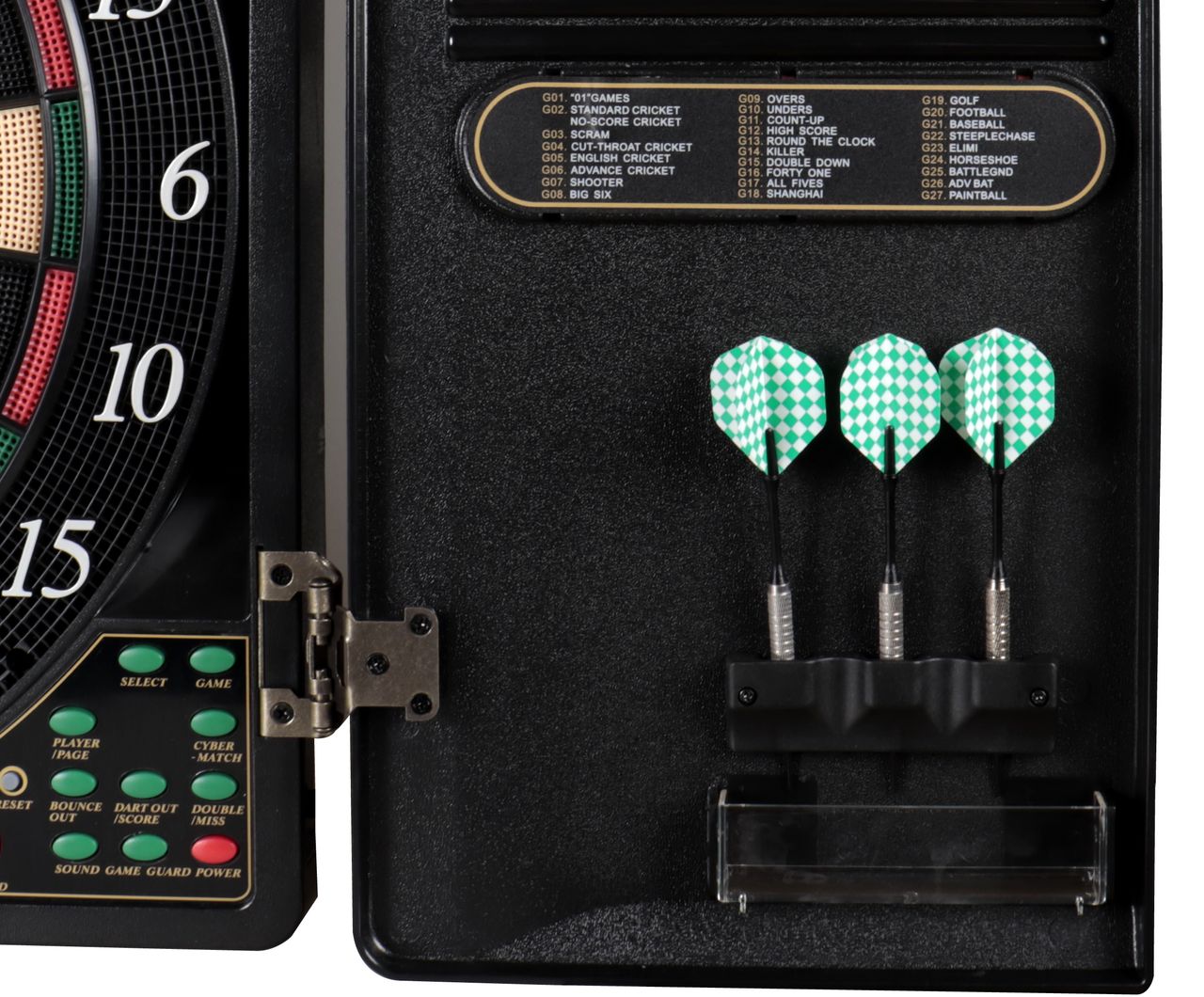 L.A. Sports Elektronische Dartscheibe 1-16 Spieler für Soft-Dart-Pfeile Kabinett Dartschrank