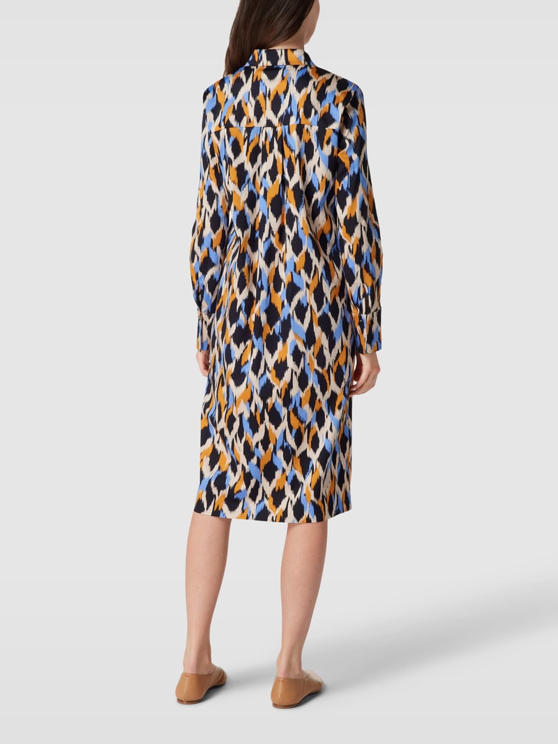 Blusenkleid mit Allover-Muster in marineblau