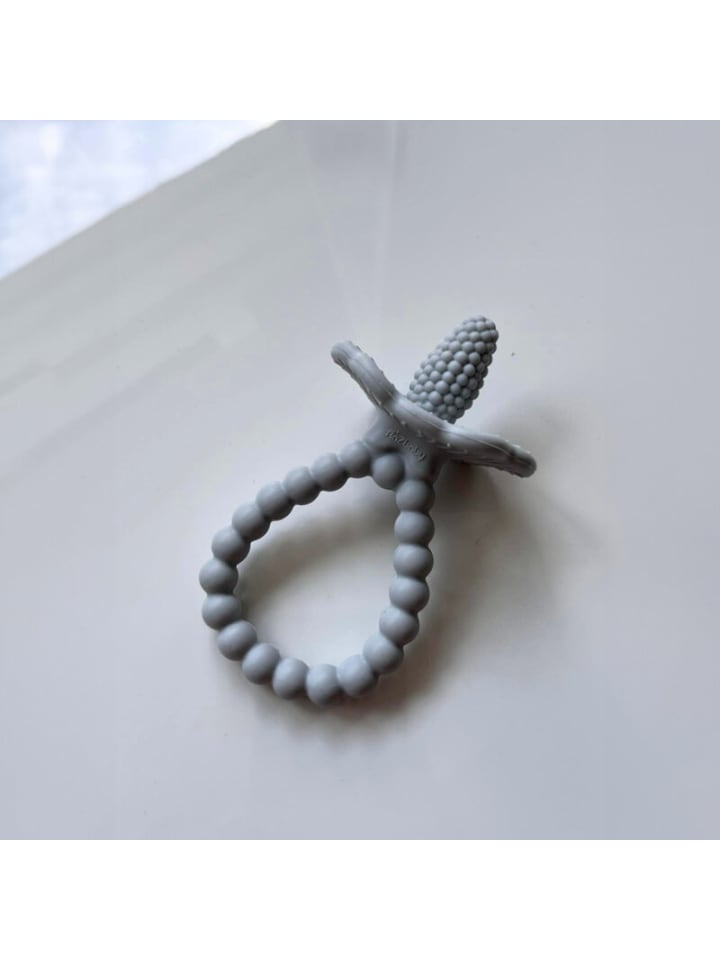 RaZbaby Baby Beißring Himbeere aus Silikon - Zahnungshilfe ab 3 Monaten in Grau günstig kaufen onesize
