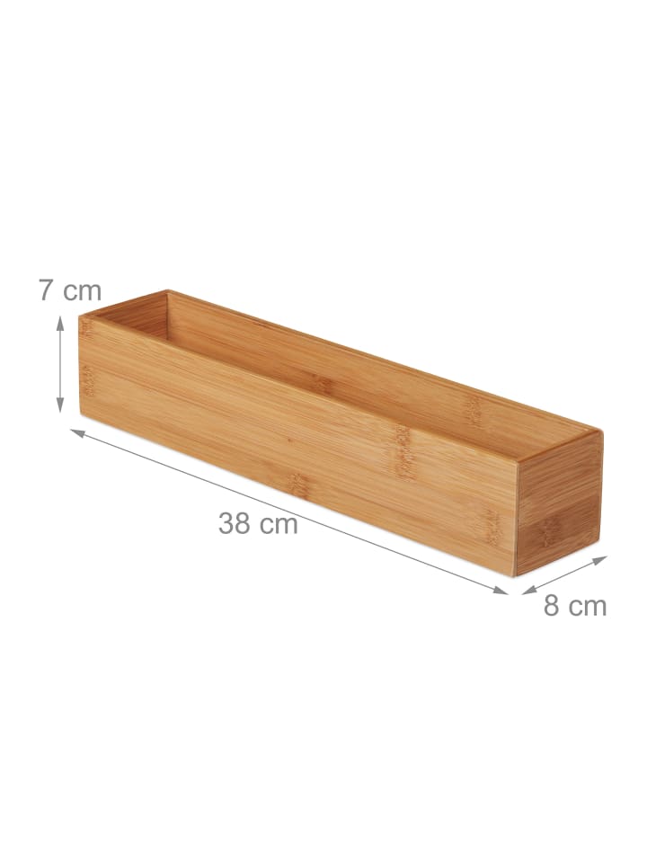 relaxdays Bambus Box in Natur - (B)38 x (H)7 x (T)8 cm günstig kaufen onesize
