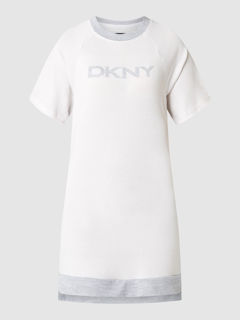 Nachthemd mit Logo-Print in beige meliert
