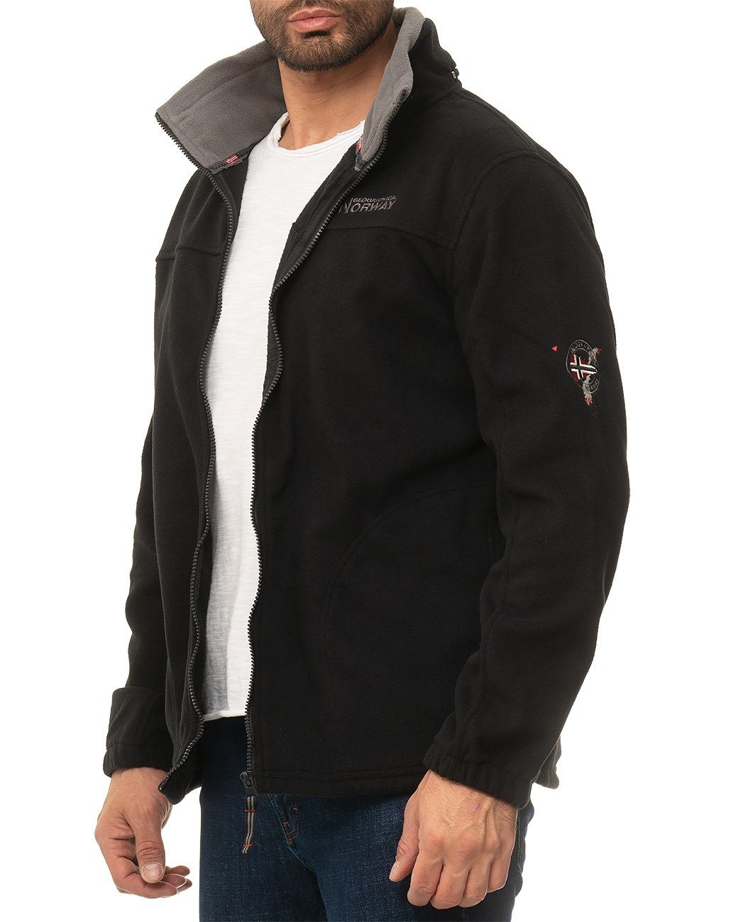 Geographical Norway Fleecejacke Trekking Outdoor Jacke batamazonie (1-St) mit eingelassener Kapuze