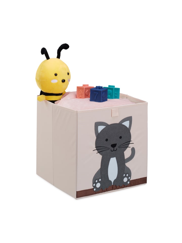 relaxdays Aufbewahrungsbox in Beige/ Grau - (B)33 x (H)33 x (T)33 cm günstig kaufen onesize