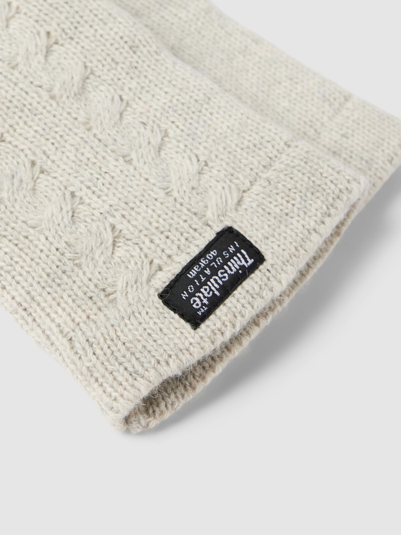 Handschuhe mit Label-Detail in hellgrau