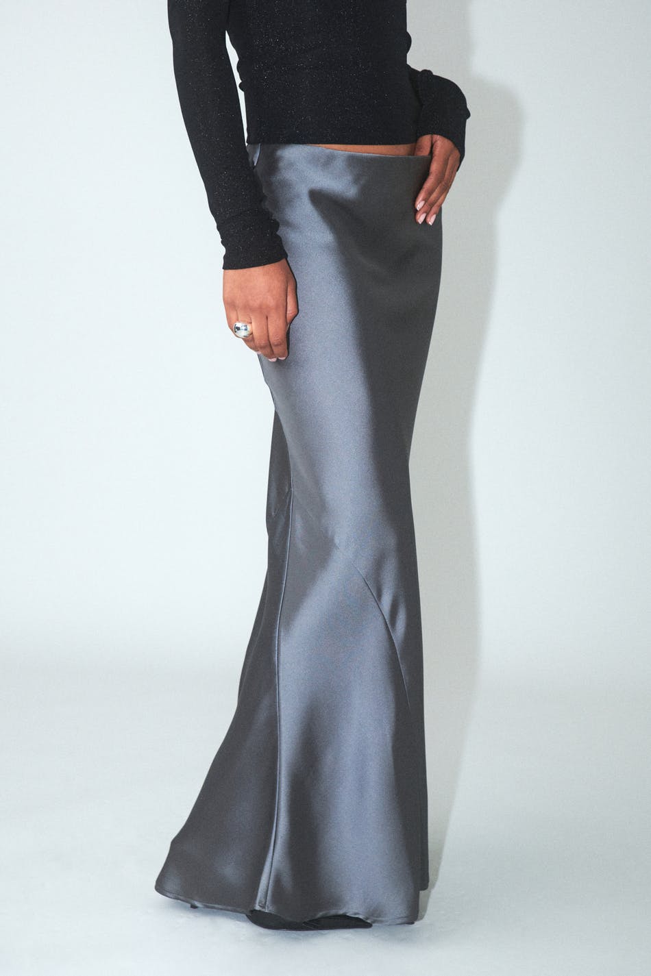 Satin maxi skirt