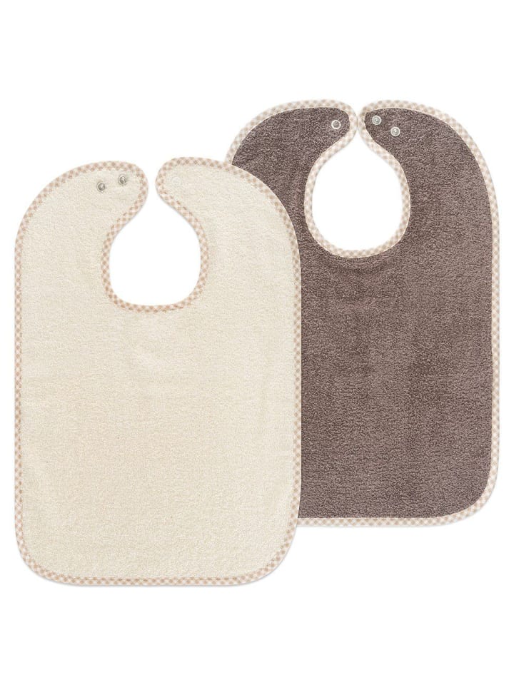 Wörner 2er Set Riesen-Lätzchen mit Druckknöpfen - Natur Hellbraun in braun günstig kaufen onesize